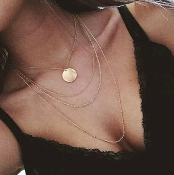 Jewelry - Gorgeous Gold or Silver Layered Coin Bar Necklace